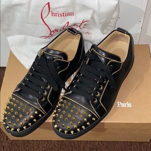 Christian Louboutin Black and Gold Studded Women's Shoes